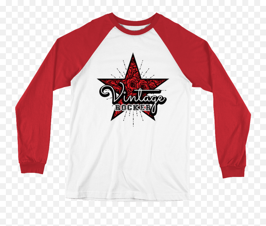 Download Vintage Rocker Long Sleeve Baseball T - Shirt With Png,Rocker Png