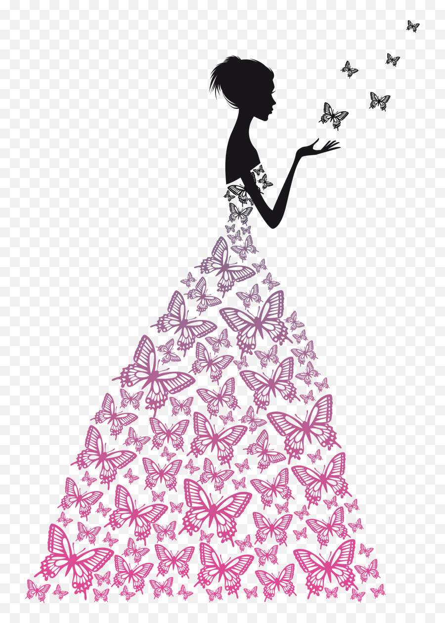 Download Butterfly Silhouette Photography Figures Dress Png
