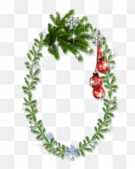 Download Hd Christmas Holly Borders And Frames Png - Oval