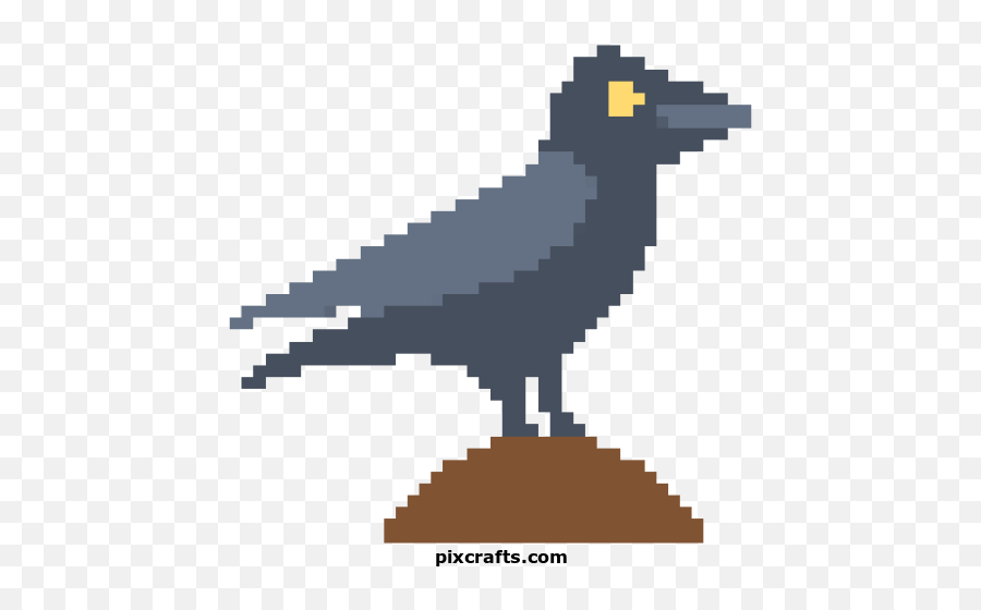 Raven - Printable Pixel Art Pixel Art Raven Png,Raven Silhouette Png