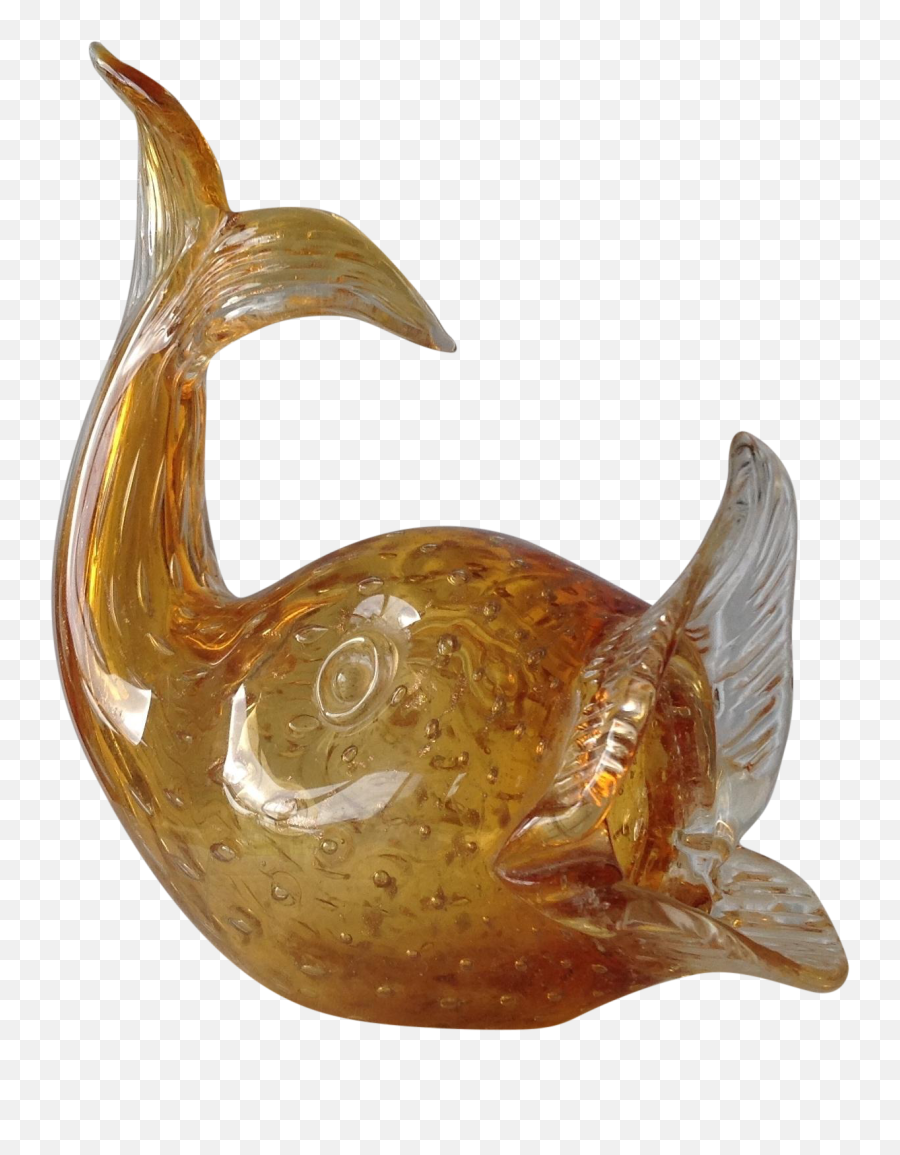 Italian Murano Amber U0026 Gold Dust Fish - Fish Png,Gold Dust Png