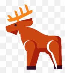 Flat Icon Deer - Ciervo Icono Plano Png