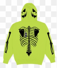 Skelton Heart Safety Green - Hoodie png
