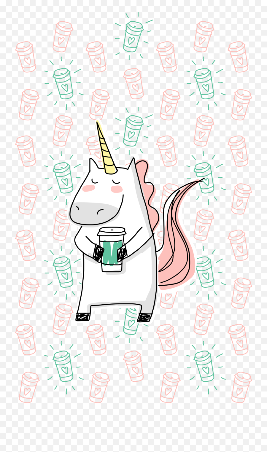 Cute Unicorn Png - Unicorn Holding Starbucks,Cute Unicorn Png