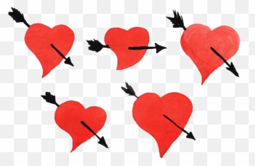 Red Arrow Transparent Png - Corazon Flecha Acuarela,Red Arrow Transparent Background