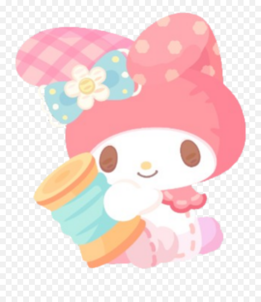 Mymelody Doll Handmade Cloth Texture Sticker By - Happy Png,Cloth Texture Png