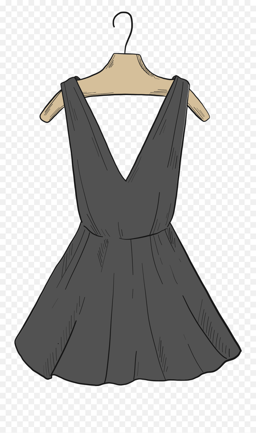 Black Dress Clipart - Basic Dress Png,Black Dress Png