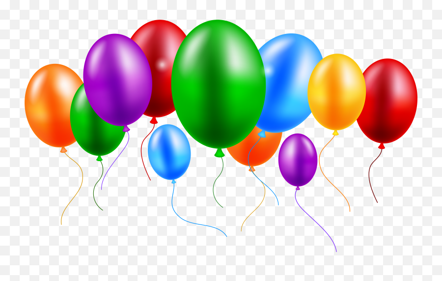 Balloons Colorful Png Clip Art - Background Happy Birthday Png,Happy Birthday Logo Png