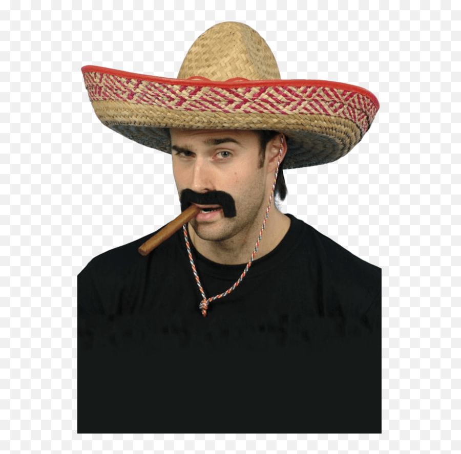 Download Hd Sombrero - Man Wearing A Sombrero Transparent Mexican Hat And Moustache Png,Sombrero Png
