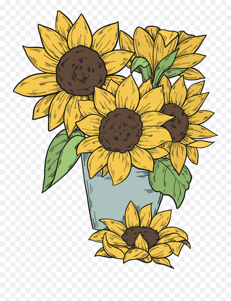 Bouquet Of Sunflowers Clipart Free Download Transparent - Clip Art Sun Flowers Png,Sunflowers Png
