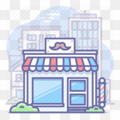 Building Barber Barbershop Icon - Drawing png