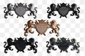 Lion Coat Of Arms Badge Emblem Various Sizescolors - 2 Lions Logo Png