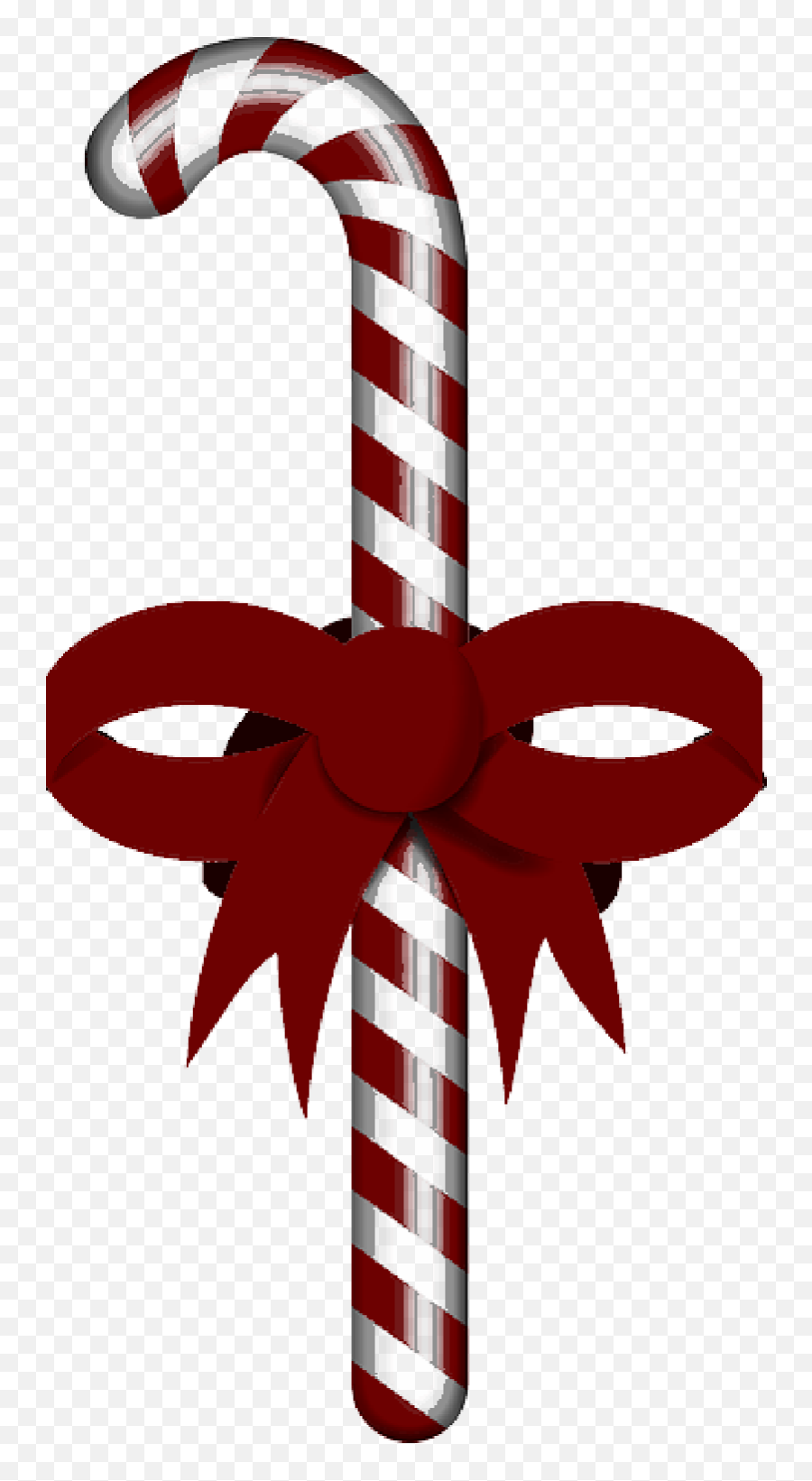 Red Stick Ribbon Candy Christmas Bow - Public Domain Candy Cane Clip Art Png,Present Bow Png