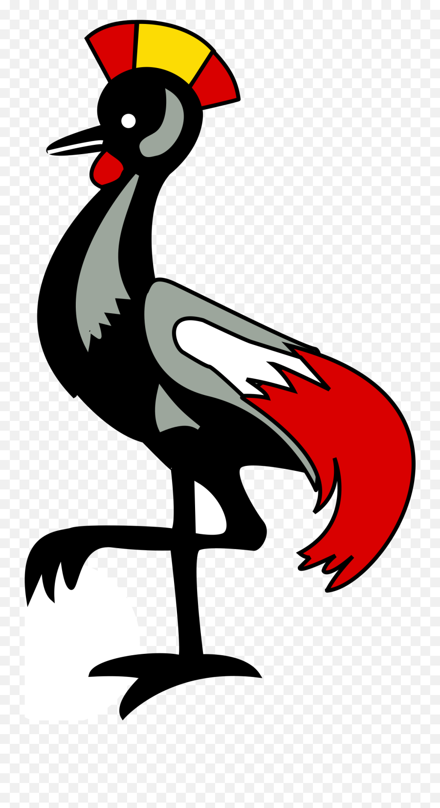 Clipart Bird Cranes Transparent Free - Crested Crane Uganda Flag Png,Crane Bird Png