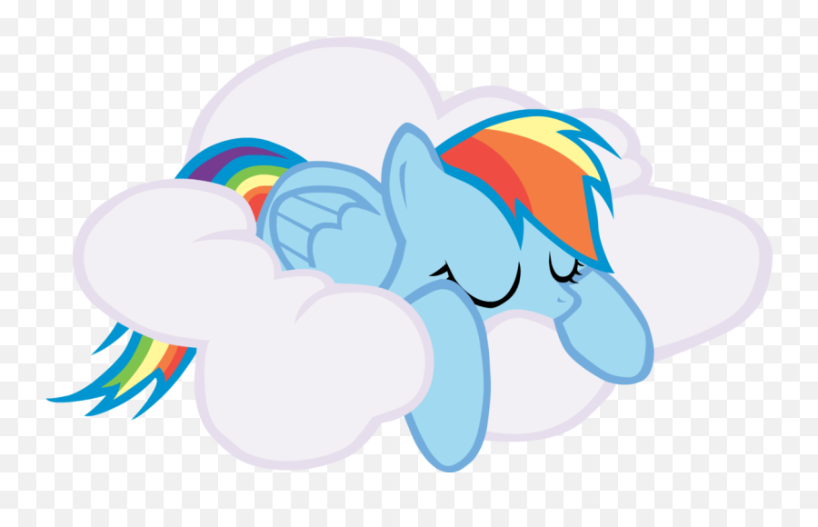 Download Hd Fanmade Rainbow Dash Sleeping - My Rainbow Dash Sleeping Png,Rainbow Cloud Png