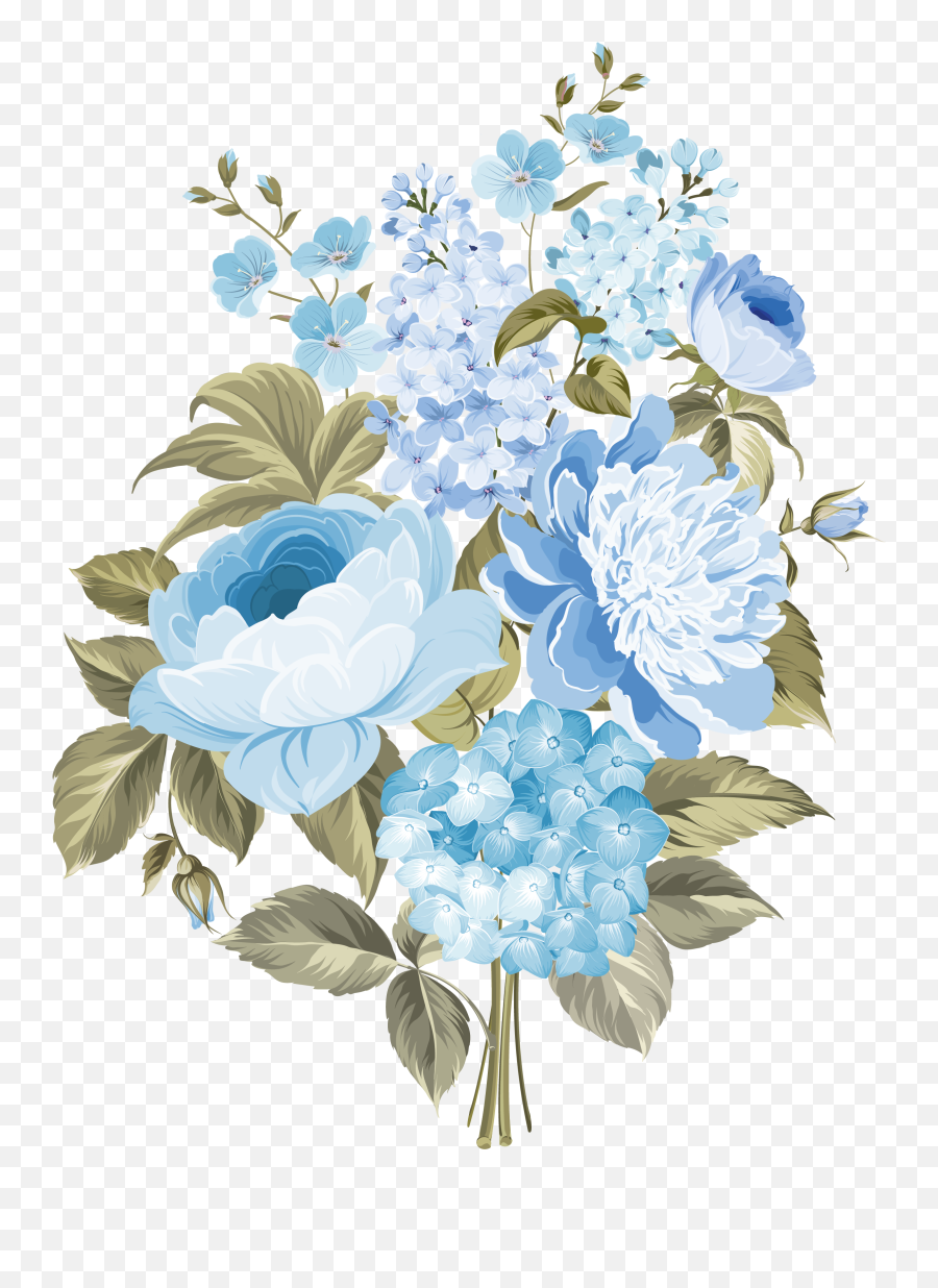 Blue And White Flowers Png Image - White And Blue Flowers Png,Blue Flowers Png