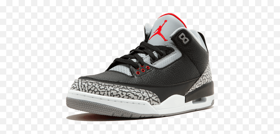 Jordan 3 Black Retro Up To Off - Air Jordan Retro 3 Og Black Cement Png,Air Jordan Iii Premium Icon
