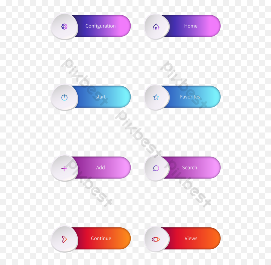 Gradient Technology Sense Web Button Icon Design Element - Horizontal Png,Web Icon Psd