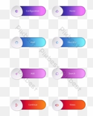 Gradient Technology Sense Web Button Icon Design Element - Horizontal png