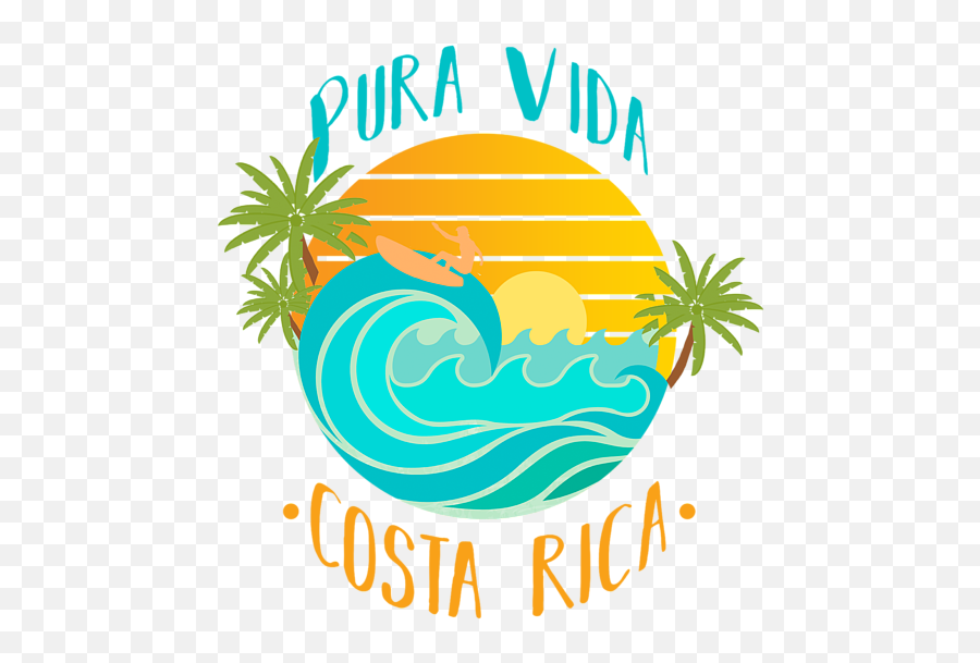 Beaches Swimming Summertime Vacation Holiday Gift Pura Vida Costa Rica Greeting Card Png Logo