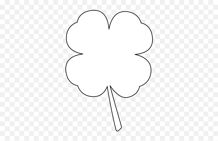 Black And White Four Leaf Clover Clip Ar 501792 - Png 4 Leaf Clover White,Clover Png