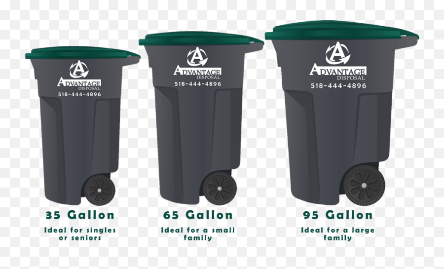 Faq Advantage Disposal Inc - Residential Advanced Disposal Container Sizes Png,Trash Can Transparent