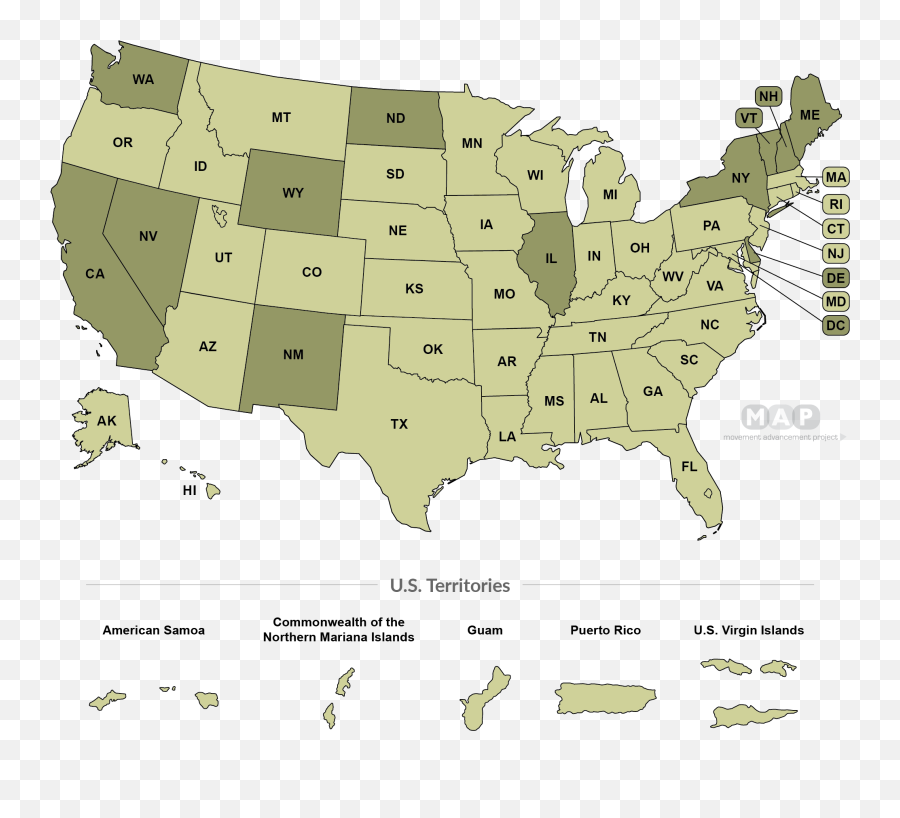 Movement Advancement Project Other Parental Recognition Laws - Gay Marriage Legal In The Us 2020 Png,United States Map Transparent