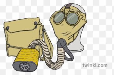 Wwi Gas Mask Illustration - Twinkl Cartoon Png,Gas Mask Png
