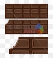 Stock Illustration Of Set Three Chocolate Bar Whole And Bitten Vector Transparent Background Vertical - Chocolate Bar png