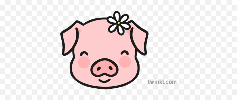 Piggy Face Cute Illustration - Twinkl Cute Pig Png Face,Cute Face Png