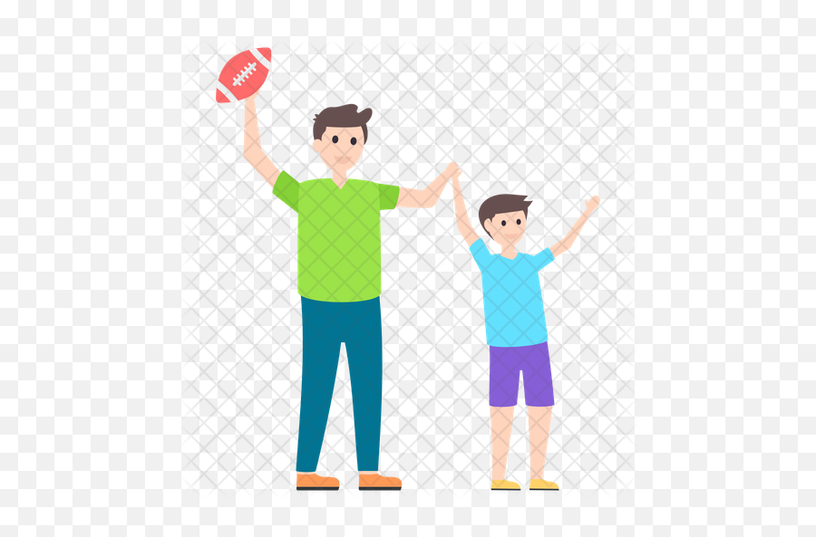 Dad Son Icon - Dad And Son Playing Rugby Cartoon Png,Father And Son Png