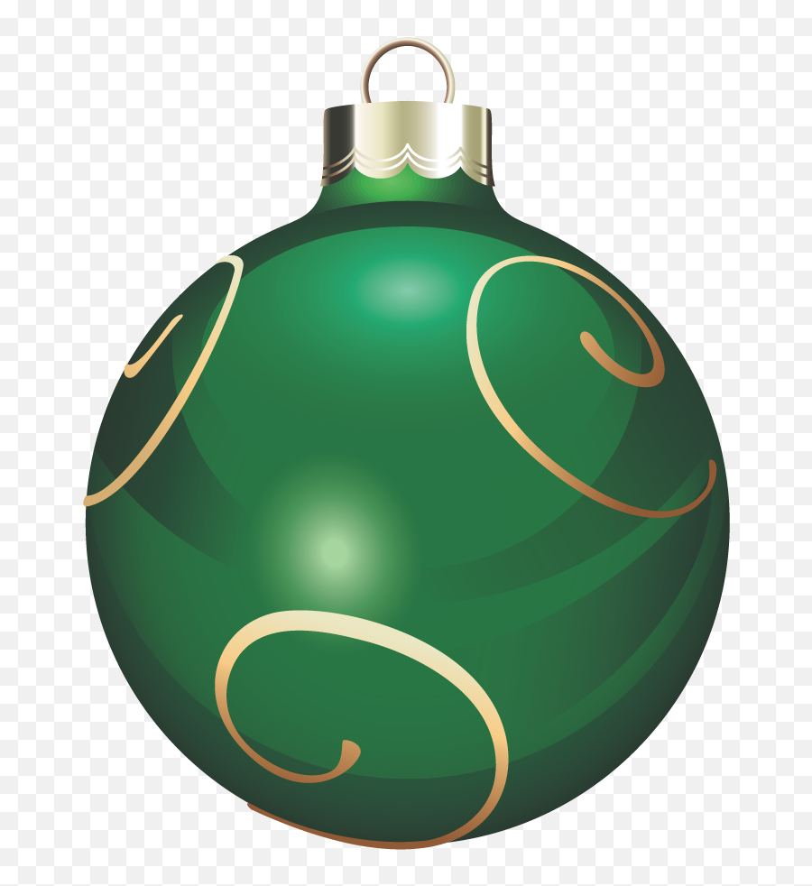 Transparent Green And Gold Christmas Ball Png Clipart - Blue Christmas Ball Transparent,Christmas Ball Png