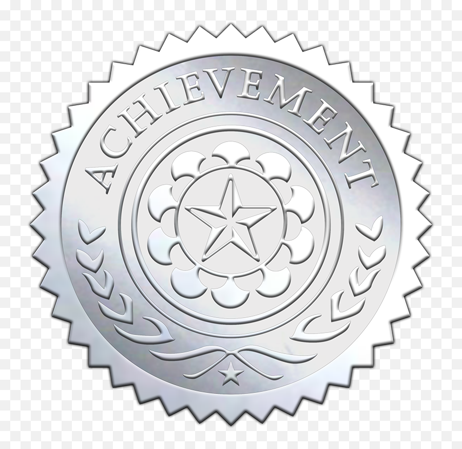 Silver Achievement Seal - Thank You In Gold Png,Certificate Seal Png