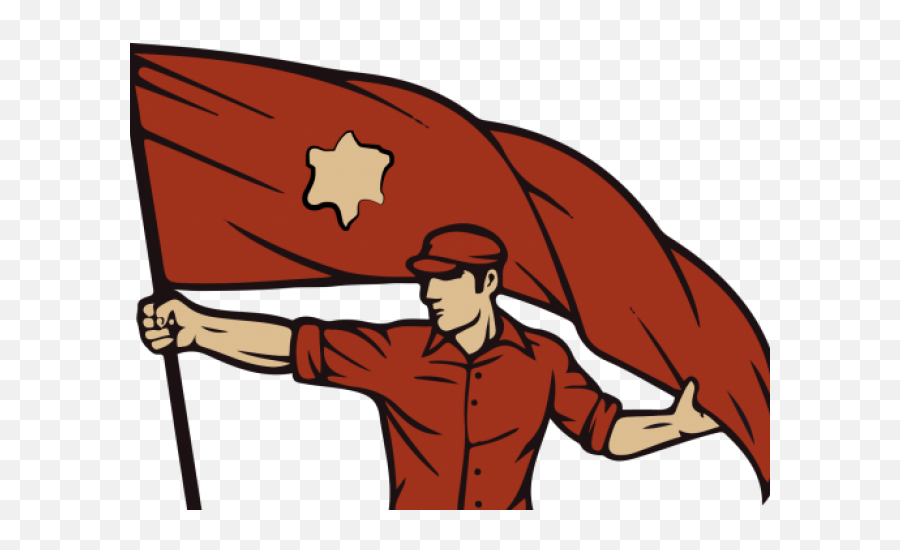 Man Holding Communist Flag - Rise Of Congress Socialist Party Png,Communist Flag Png