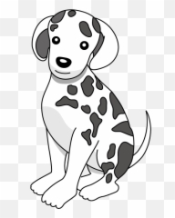 Dog And Cat Clipart - With Spots Black White png