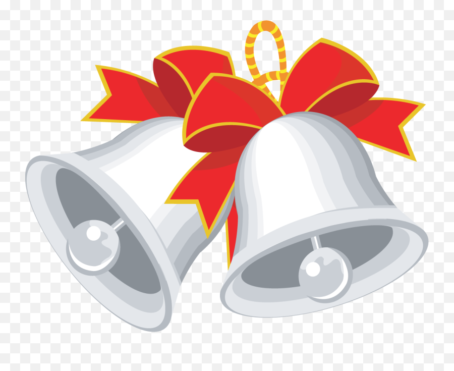 Christmas Bell With Ribbons Png Image - Wedding Bells Clip Art,Ribbons Png