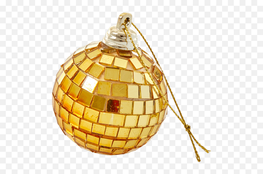 Small Round Disco Ball - Holiday Ornament Png,Gold Disco Ball Png