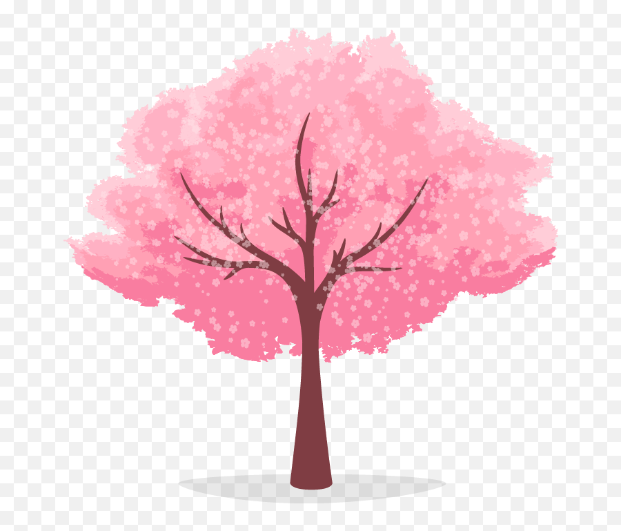 Tree - Cherry Blossom Tree Cartoon Clipart Full Size Cherry Blossom Tree Animated Png,Cherry Blossom Branch Png