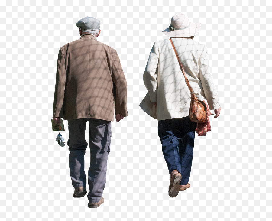 Old Pensioners Isolated - Old Man Walking Png,Old Person Png