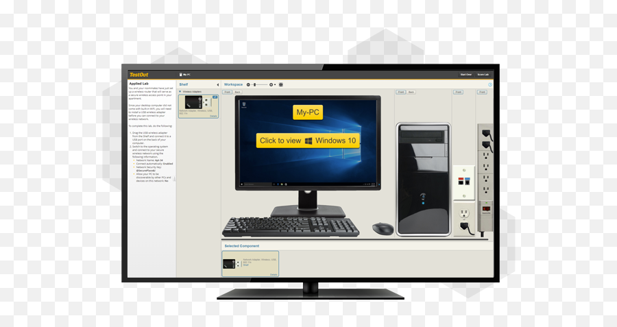 Microsoft Windows 10 1 Year U2013 Testout Continuing Education - Office Equipment Png,My Computer Icon Windows 10