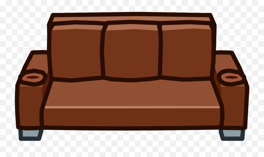 Brown Designer Couch Icon - Brown Sofa Clipart Png Full Black Couch Clipart,Living Room Icon