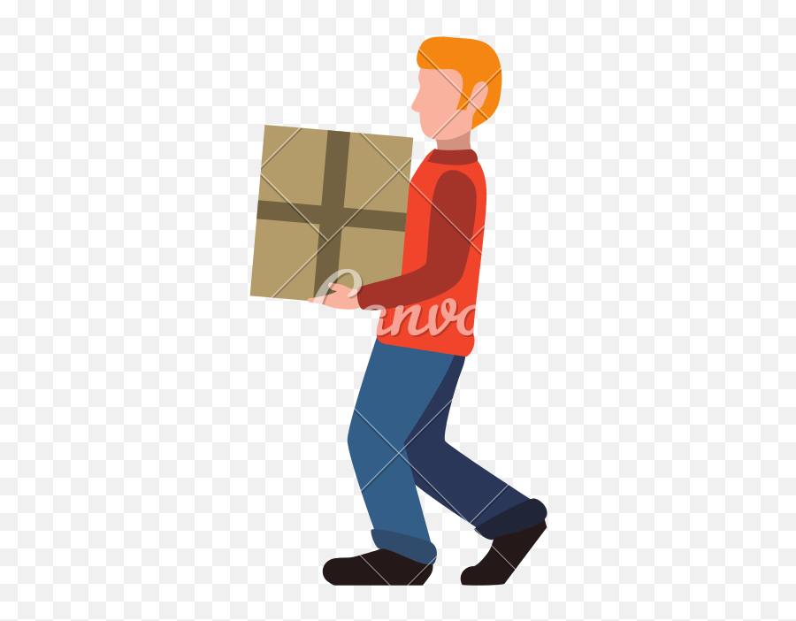 Delivery Man Package Shipping Logistic Icon - Logistics Package Man Icon Png,Shipping Box Icon