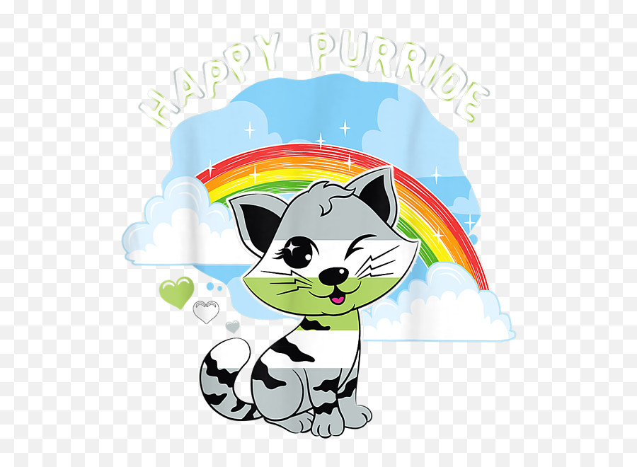 Happy Purride Agender Flag Kawaii Cat Pride Gift - Happy Png,Agender Icon