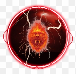 Lion Red Lightning Lightningbolt - Circle png