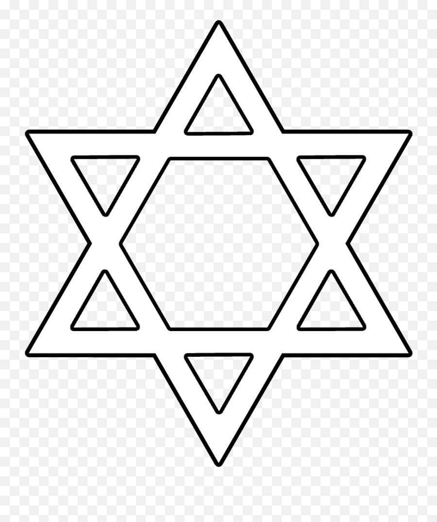 Magen David Png Jewish Star - Star Of David Coloring Page,White Star Transparent Background