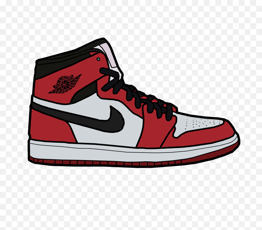 Download Hd Vector Air Jordan - Jordan 1 Bred Drawing Easy Jordan Shoe Drawing Png,Jordan Png