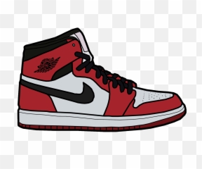 Download Hd Vector Air Jordan - Jordan 1 Bred Drawing Easy Jordan Shoe Drawing Png,Jordan Png