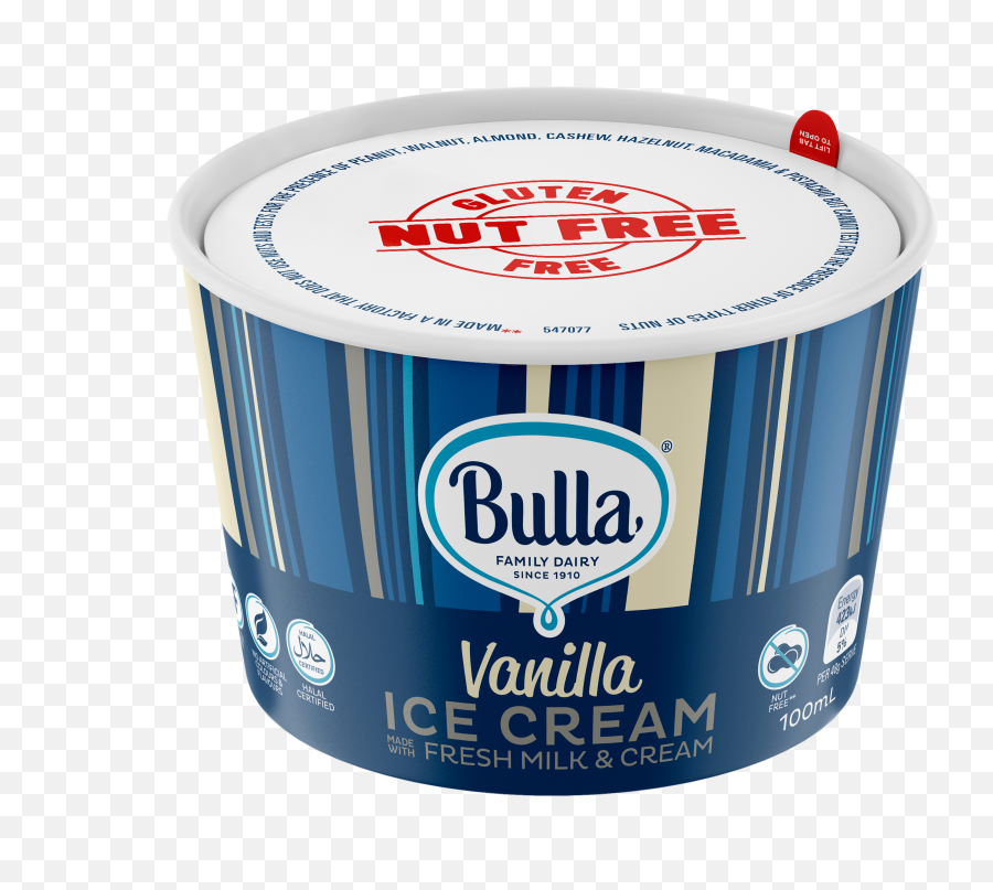 Bulla Nut Free Vanilla Cup 100ml X 54 - Cylinder Png,Ice Cream Cup Png