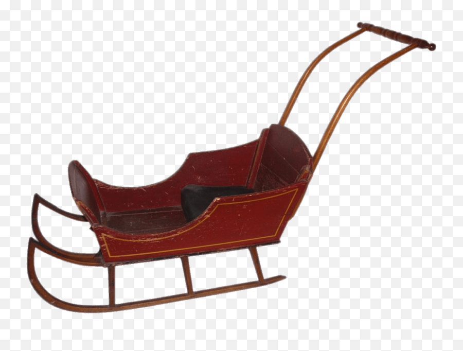 Vintage Push Sleigh Transparent Png - Antique Wooden Childs Sleigh,Sleigh Png