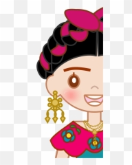 Frida Khalo En Caricatura Clipart - Dibujos De Frida Kahlo Kawaii Png,Frida Kahlo Png